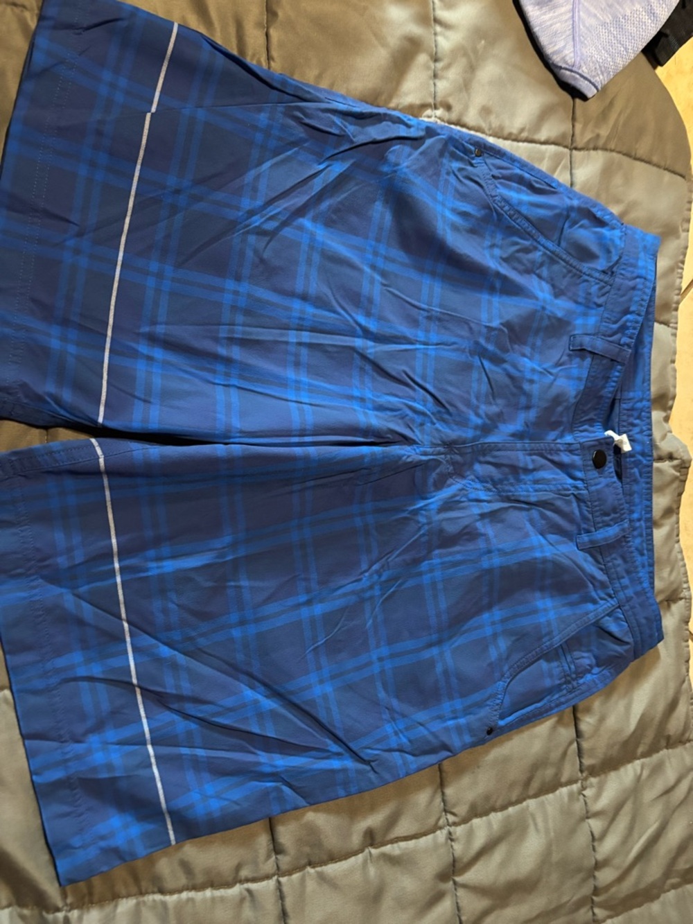 lululemon athletica Blue Plaid Swim/Board Shorts
